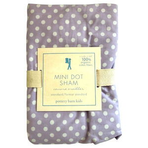 Pottery Barn Kids Mini Dot (1) Sham Standard Pillow 26 x 20 Organic Cotton NWT